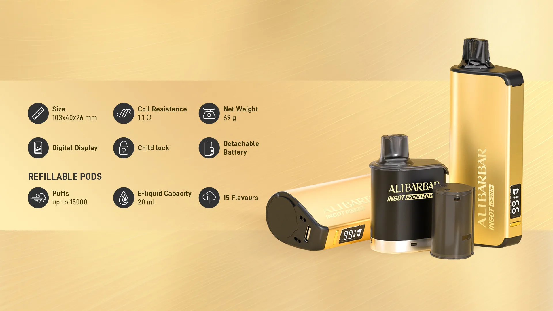 Alibarbar Ingot 15000 Puff Kit - Image 2
